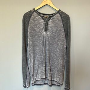 True Grit Gray Long Sleeve Henley Shirt